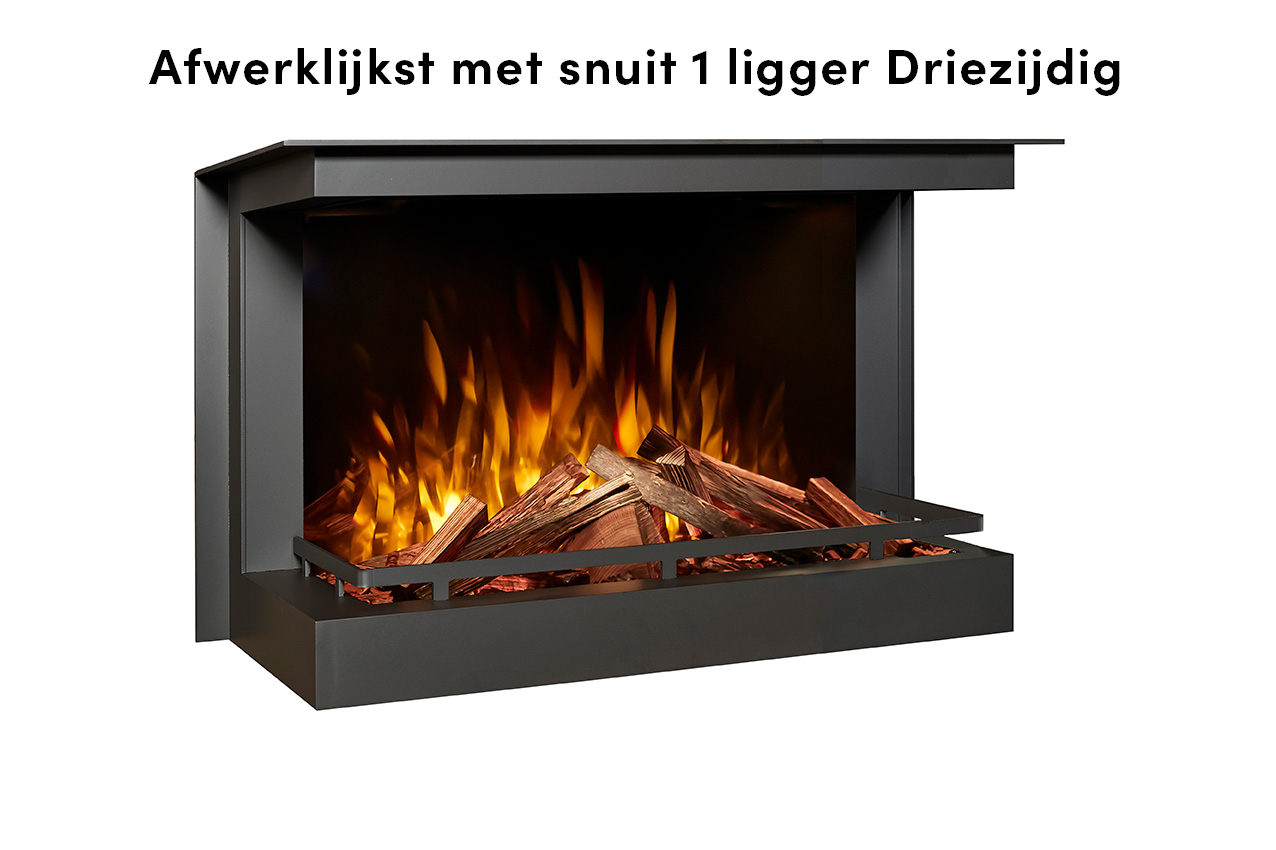 Fair Fires Tru Vizion Solution insert 650 Driezijdig inzethaard met vlammen