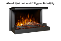 Fair Fires Tru Vizion Solution insert 650 Driezijdig met vlammen en houtblokken