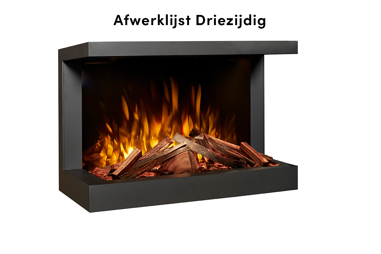 Fair Fires Tru Vizion Solution insert 650 Driezijdig in zwarte uitvoering met vlammen
