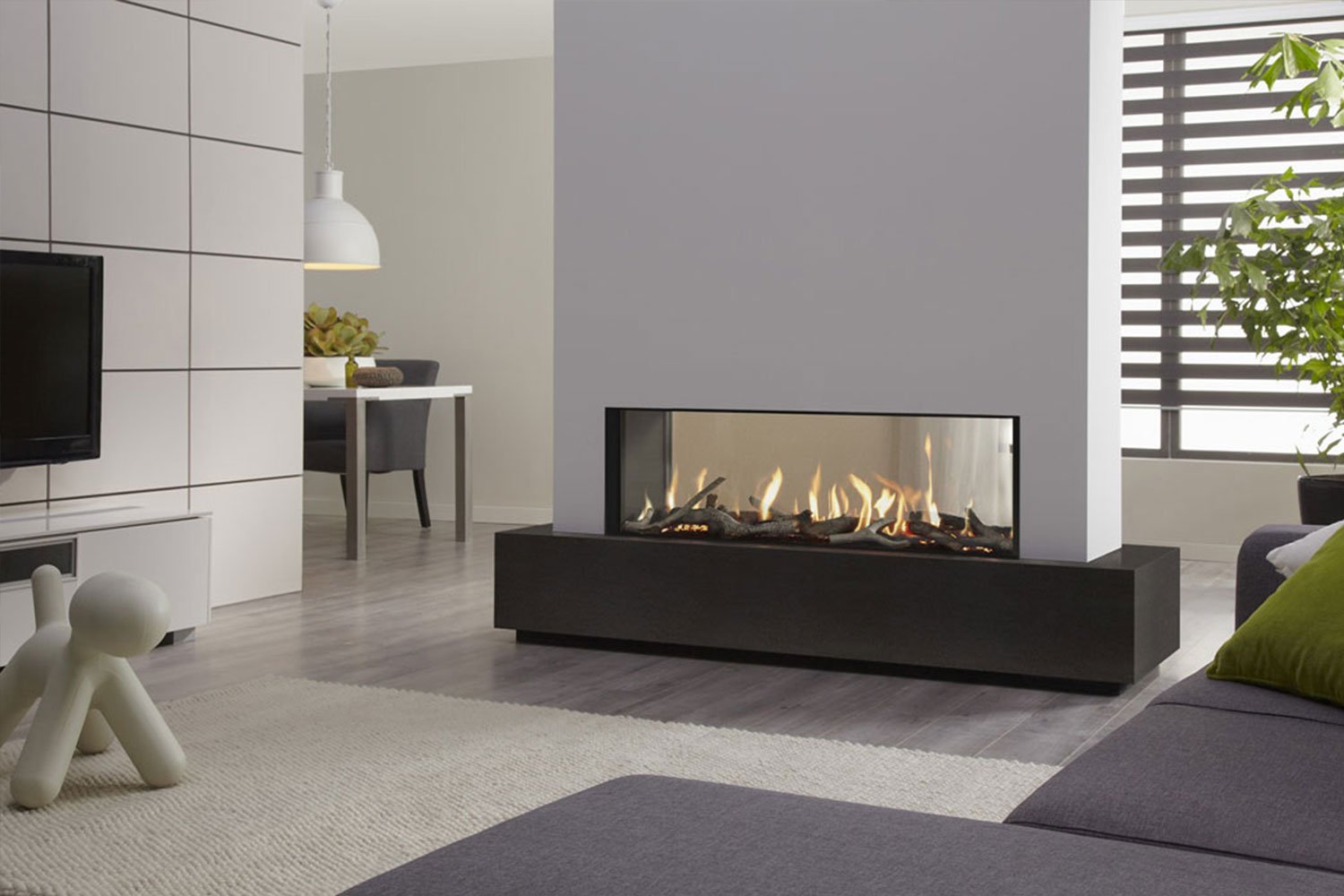 DRU Metro 130XT Tunnel Eco Wave gashaard in moderne woonkamer