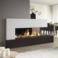 DRU Metro 130XTL Eco Wave ingebouwde haard in moderne woonkamer