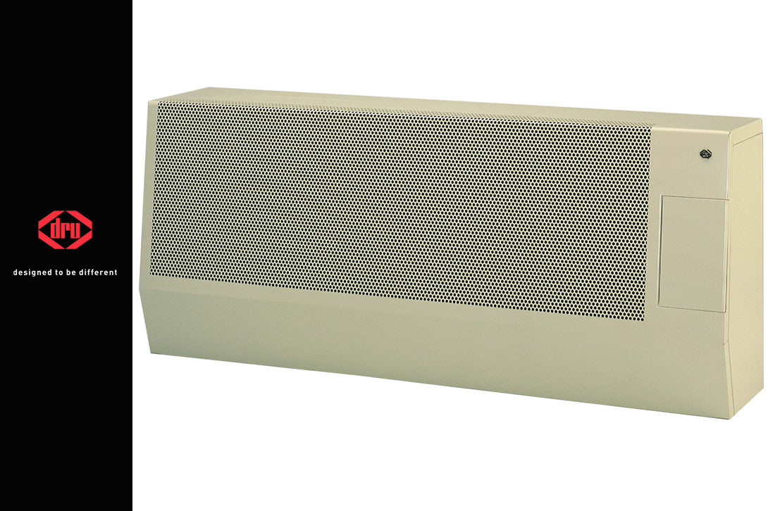 DRU Art 6 gevelkachel in beige, vooraanzicht met geperforeerd rooster