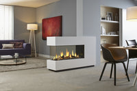 DRU Metro 100XTU Eco Wave in moderne woonkamer met haardvuur