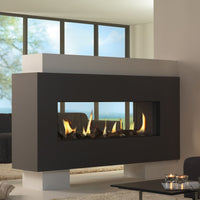 DRU Metro 150XT Tunnel Eco Wave in moderne woonkamer met dubbelzijdige haard