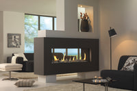 DRU Metro 150XT Tunnel Eco Wave in moderne woonkamer met doorkijkvuur