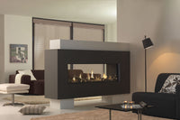 DRU Metro 150XT Tunnel Eco Wave in moderne woonkamer met doorkijkvuur