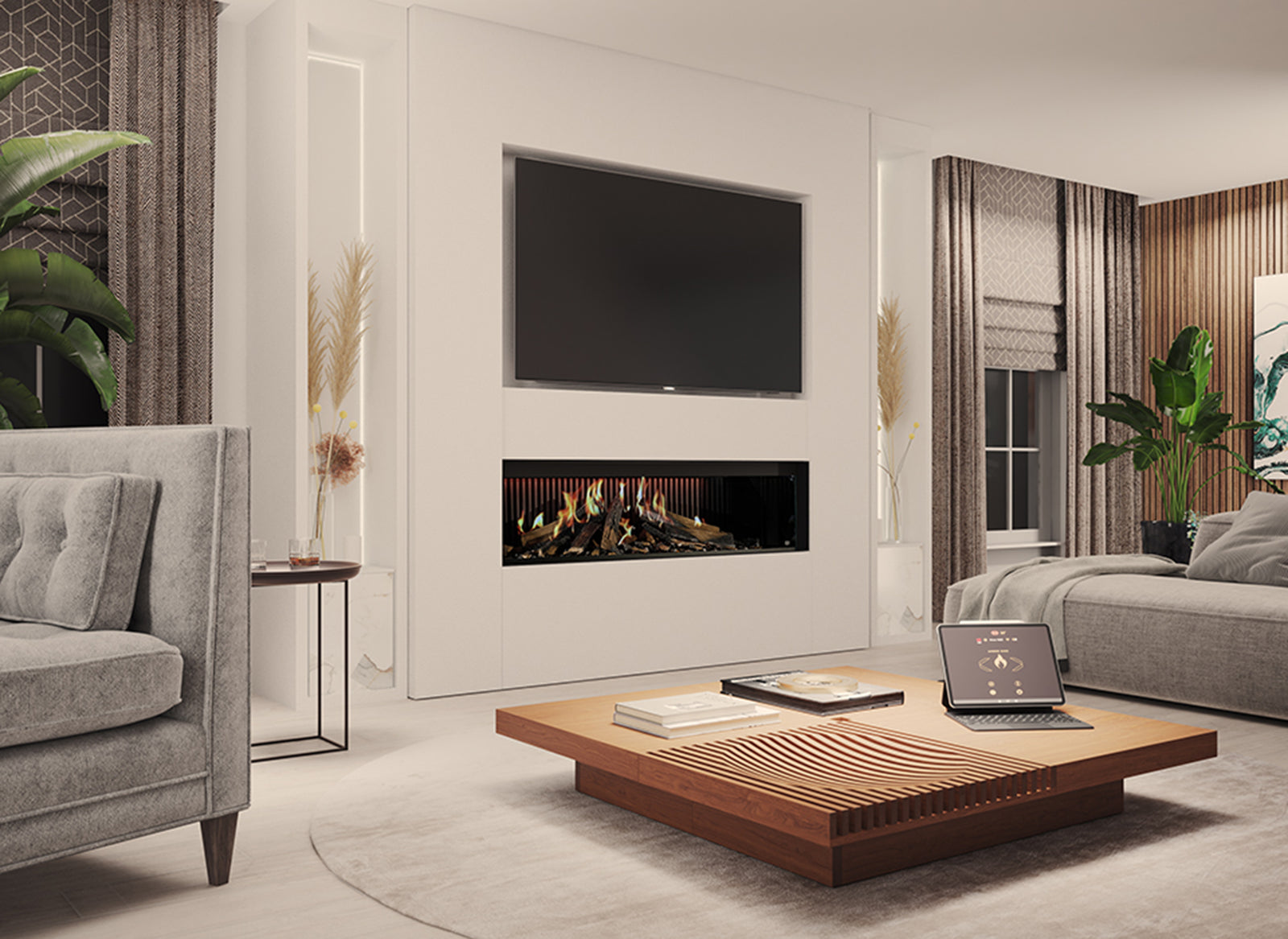 DRU Virtuo 150 Evolve haard in moderne woonkamer