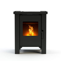 Duroflame Carré T3.2 pelletkachel met zichtbaar vlammend vuur