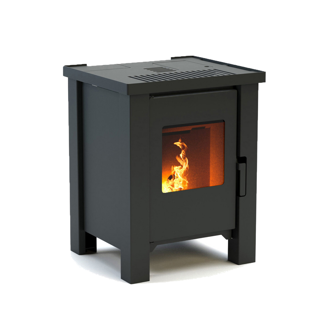 Duroflame Carré T3.2 pelletkachel met zicht op vlammen