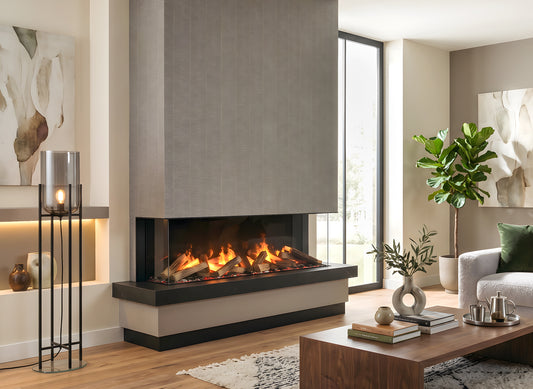 Dimplex e-MatriX 1300/400 III driezijdig in moderne woonkamer