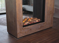 Dimplex e-matrix Vertical 800/1600 ST in moderne woonkamer met vlammen