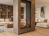 Dimplex e-matrix Vertical 800/1600 ST in moderne woonkamer met vlammen