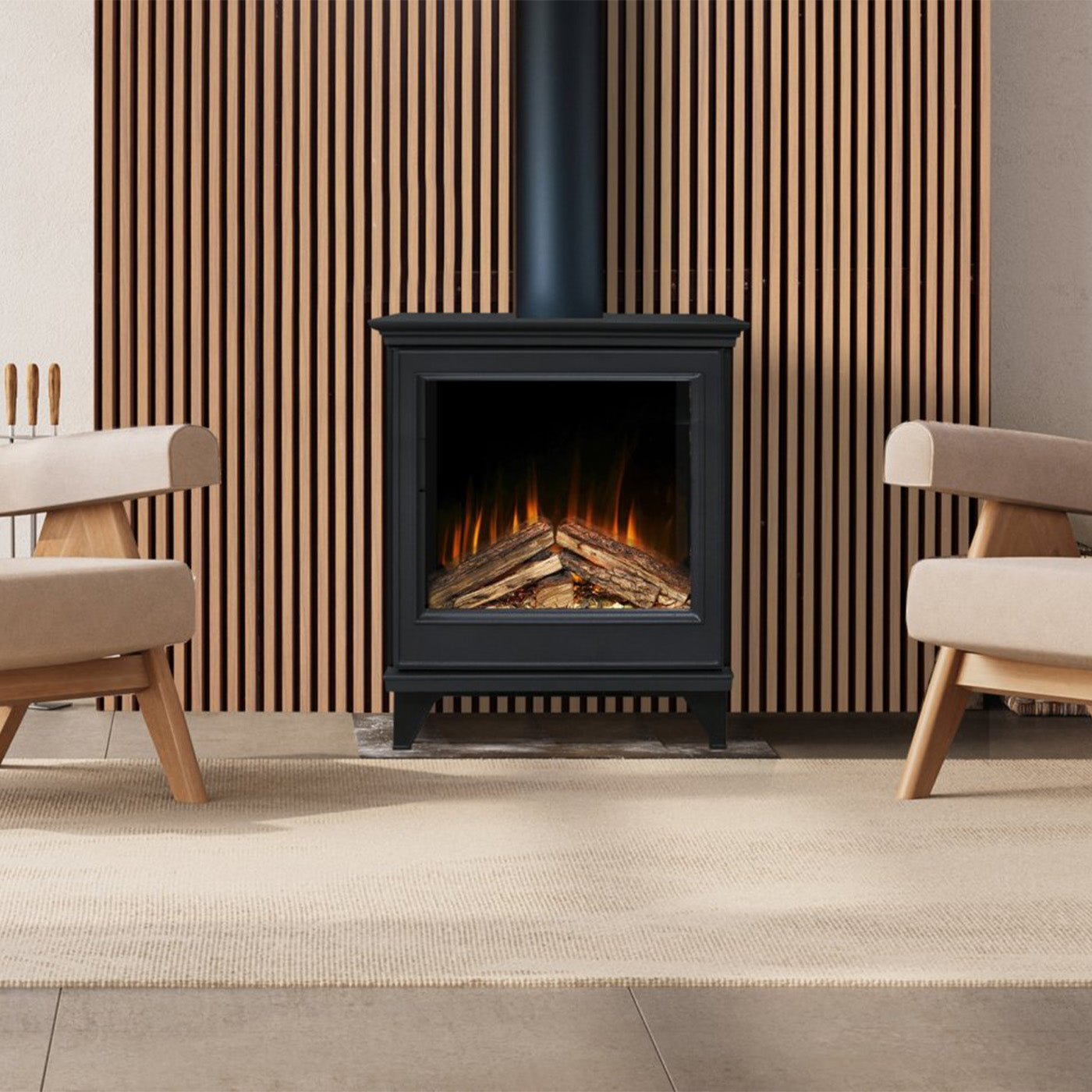 Element4 Ignis Supreme vrijstaande kachel in moderne woonkamer