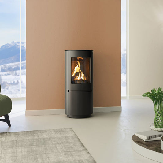 Element4 Ovation Bio in moderne woonkamer met brandend vuur