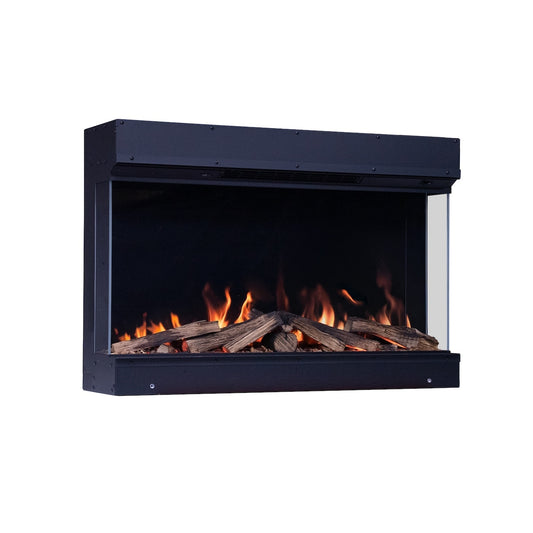 Element4 Elite 85 E Supreme inbouwhaard met vlammen en houtblokken