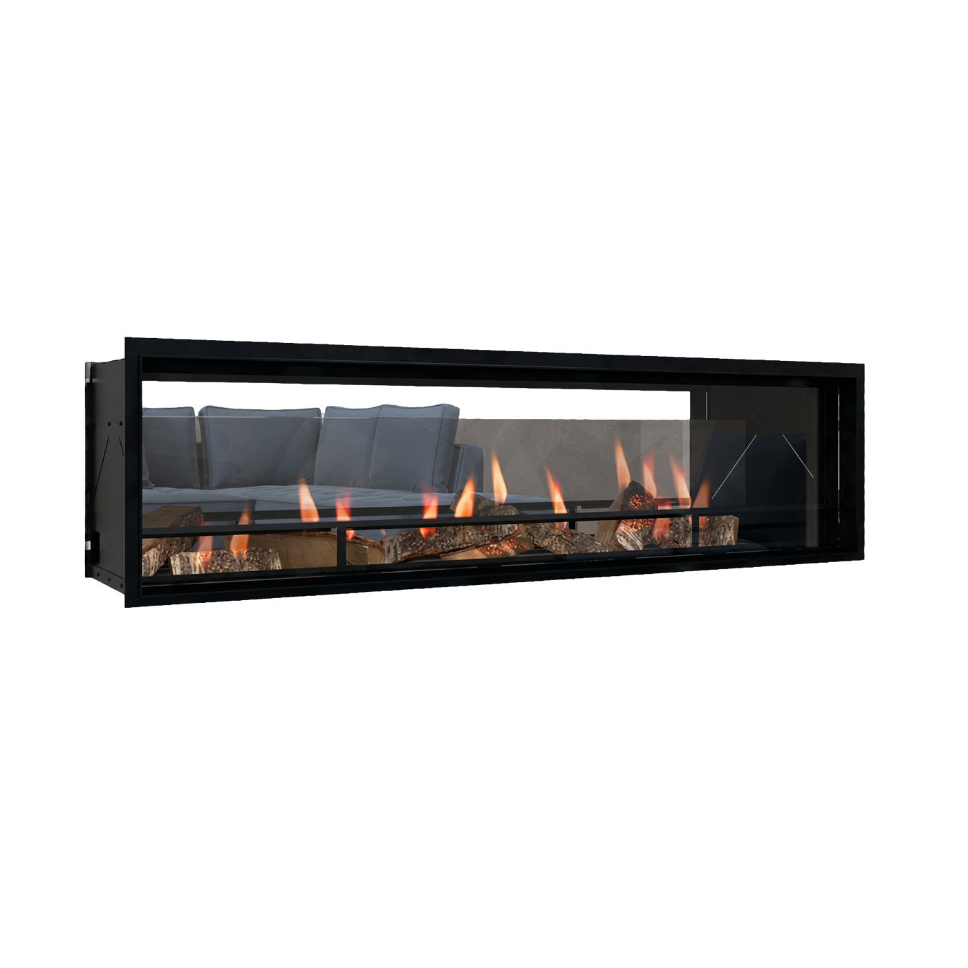 Element4 Lumina 150T gashaard met vlammen en houtblokken