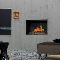 Faber Matrix 800/500 I Front ingebouwd haardvuur in grijze wand