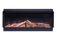 Fair Fires Tru Vizion Pano S 1000 haard met houtblokken en vlammen