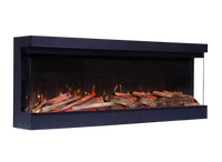 Fair Fires Tru Vizion Pano S 1300 in zwarte studio-opstelling met vlammen