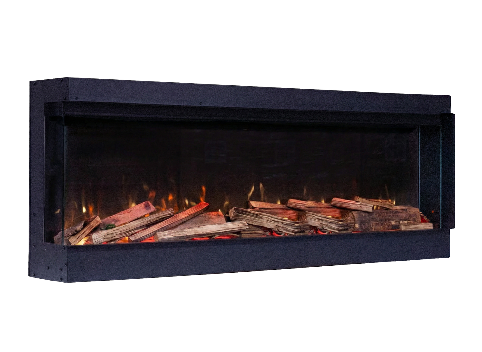 Fair Fires Tru Vizion Pano S 1300 in zwarte inbouwhaard met vlammen
