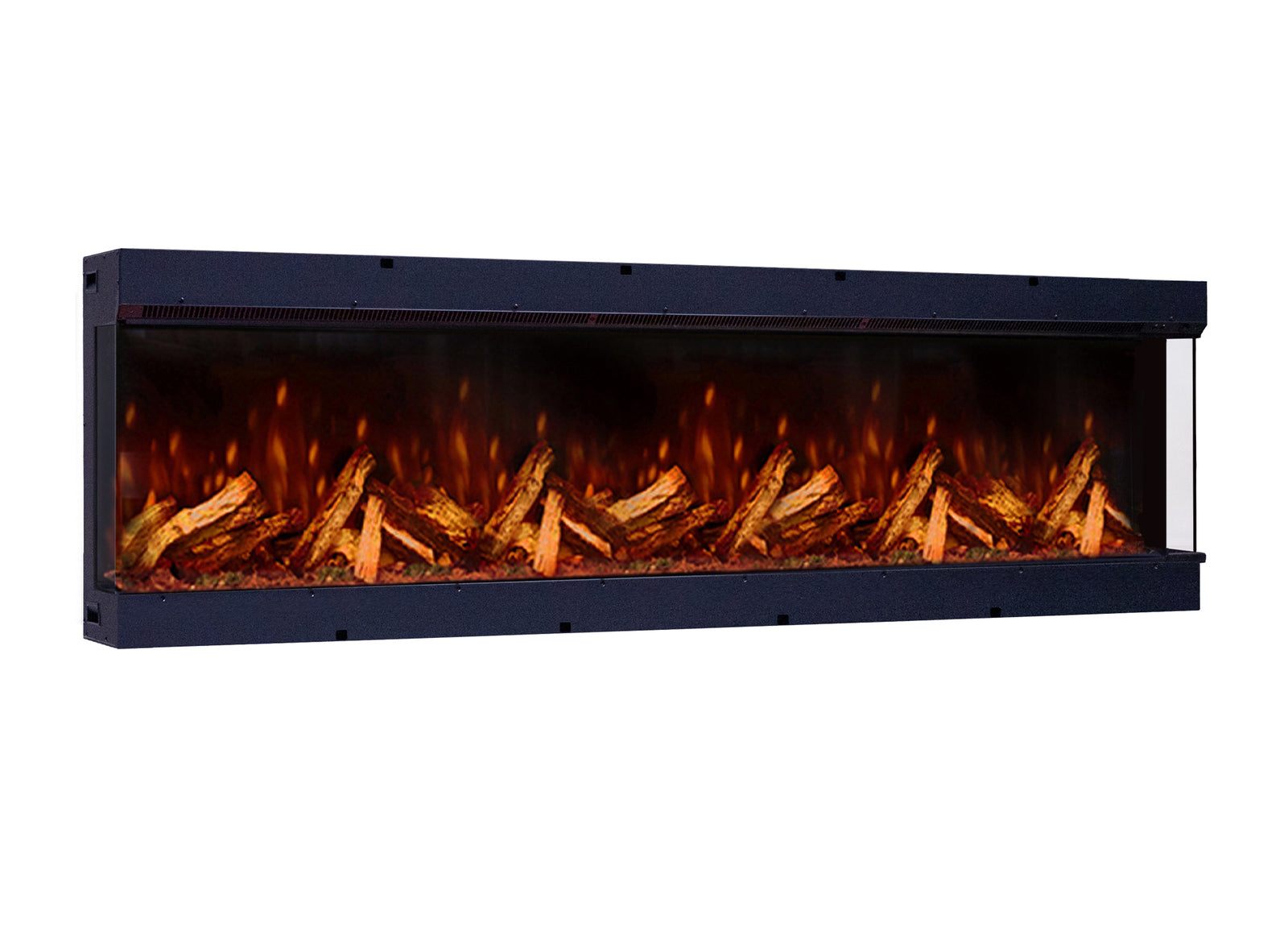 Fair Fires Tru Vizion Pano S 2000 in zwarte inbouwhaard met vlammen