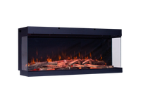 Fair Fires Tru Vizion Pano X 1250 elektrische haard met houtblokken en vlammen