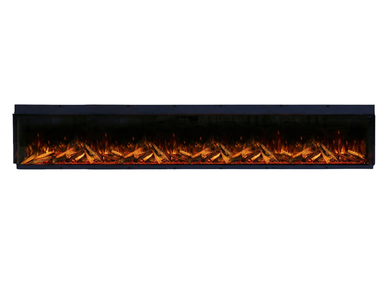 Fair Fires Tru Vizion Pano X 3000 elektrische haard met vlammen in lang zwart frame
