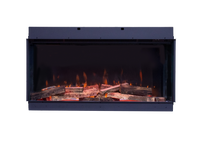 Fair Fires Tru Vizion Solution 1000 inbouwhaard met brandende houtblokken
