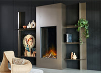 Fair Fires Tru Vizion Solution 750 High in stijlvolle woonkamer met brandend vuur