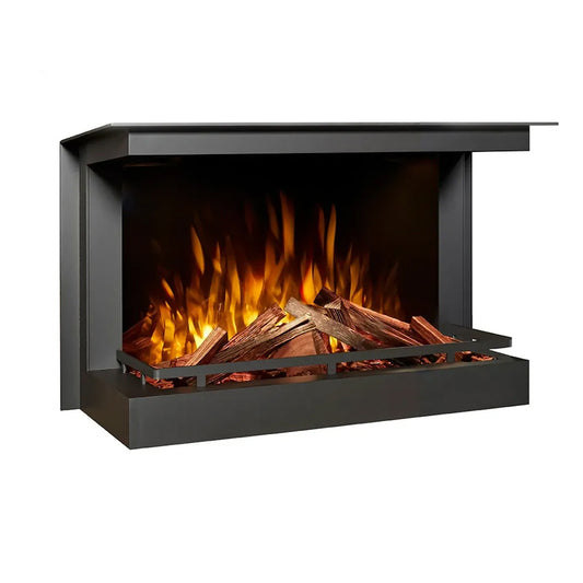 Fair Fires Tru Vizion Solution insert 650 driezijdig met vlammen en houtblokken