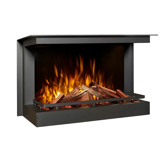 Fair Fires Tru Vizion Solution insert 650 driezijdig met vlammen en houtblokken