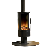 Fair Fires Tru Vizion Solution Stove op witte achtergrond met vlammen