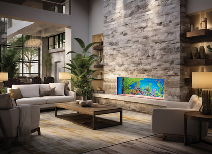 Fair Fires Solution TrueFlame 1000 LCD ingebouwd in moderne woonkamer
