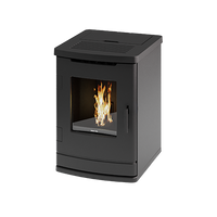 Nordic Fire Finn zwarte kachel met vlammen