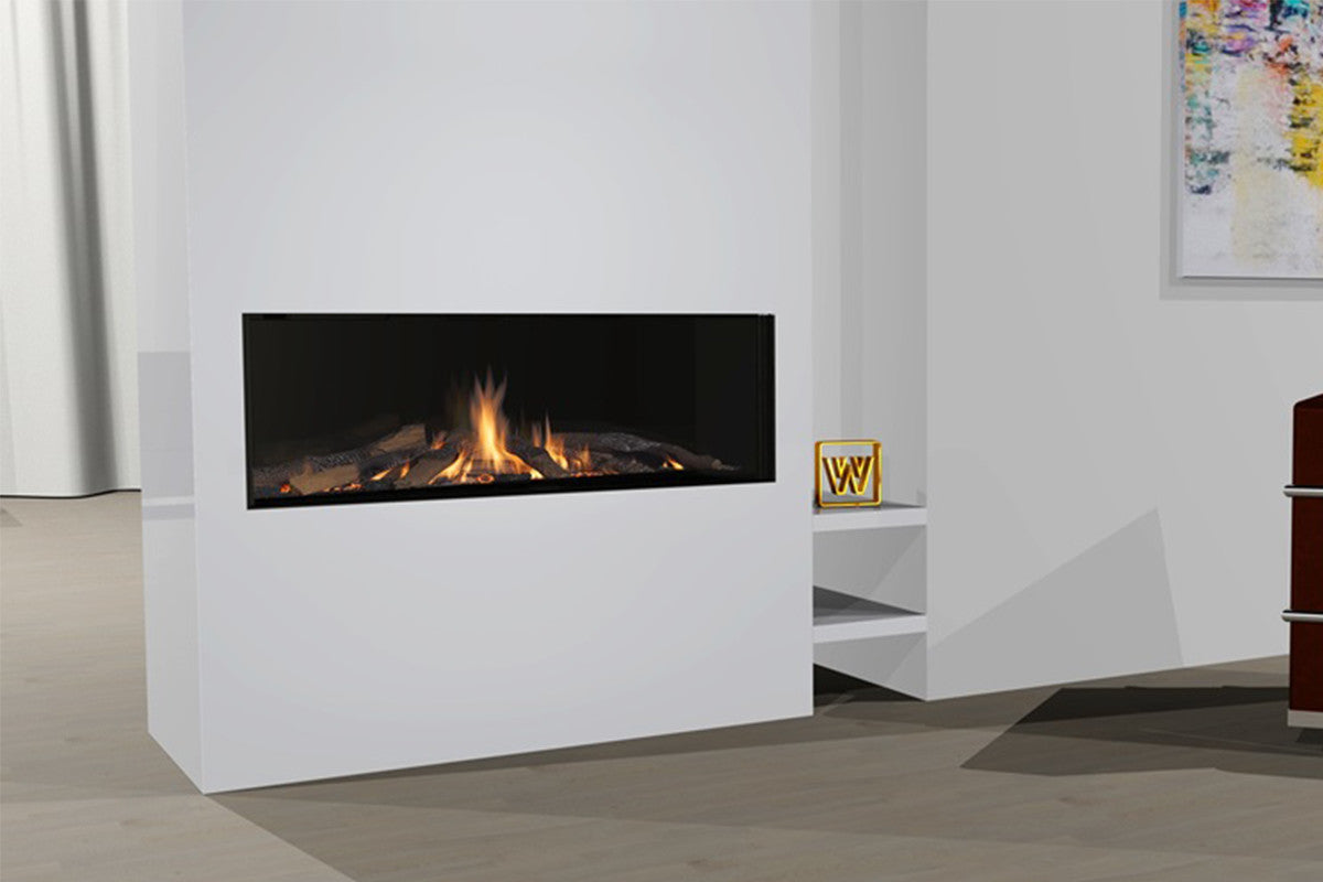 Wanders Danta 1100 front in moderne woonkamer met ingebouwde haard