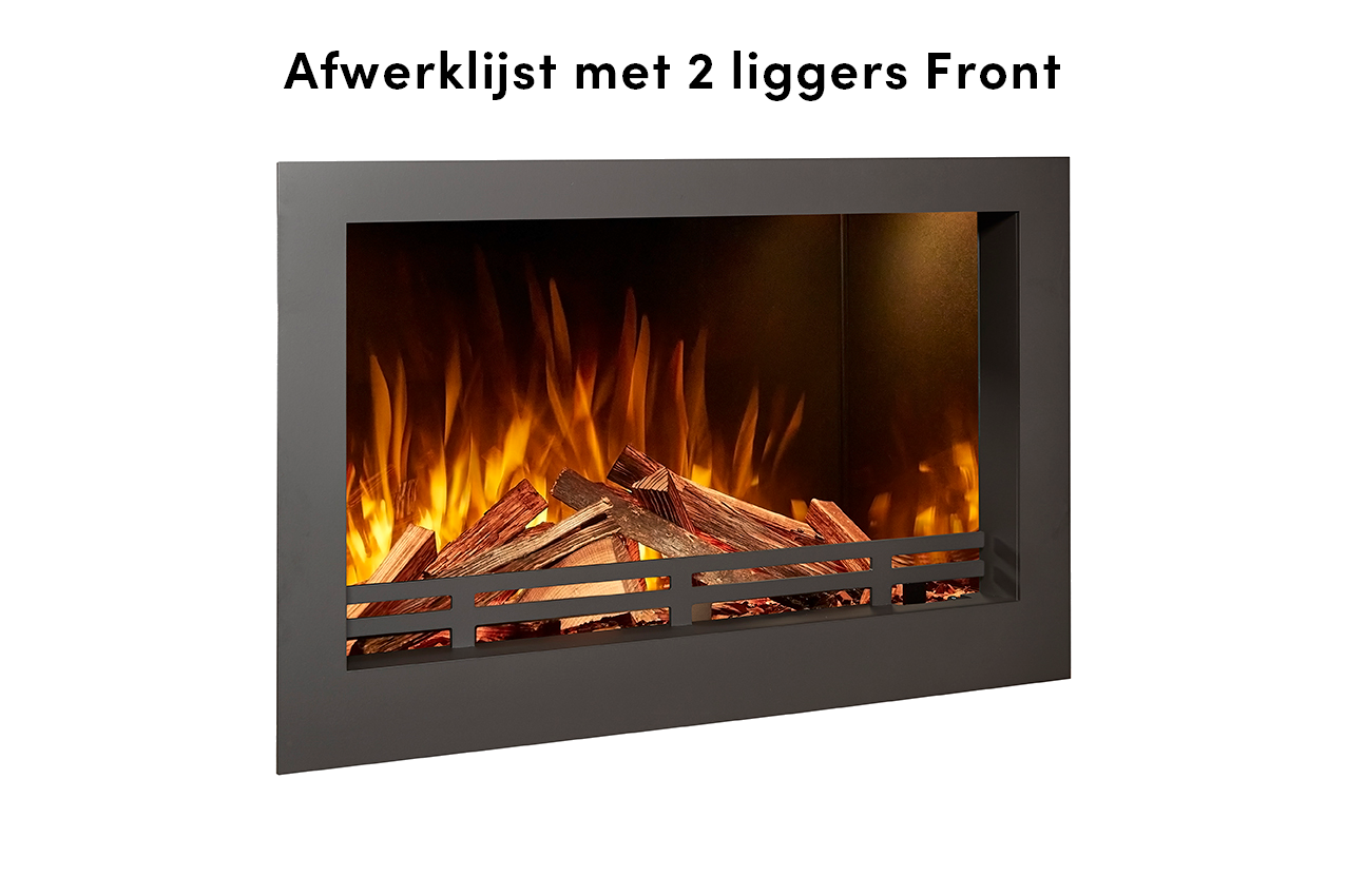 Fair Fires Tru Vizion Solution insert 650 Front met vlammen en houtblokken