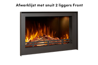 Fair Fires Tru Vizion Solution insert 650 Front in zwarte inbouwhaard met vlammen en houtblokken