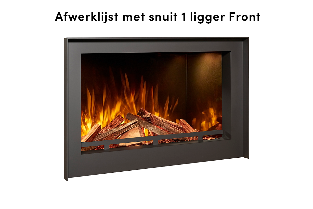 Fair Fires Tru Vizion Solution insert 650 Front met vlammen en houtblokken