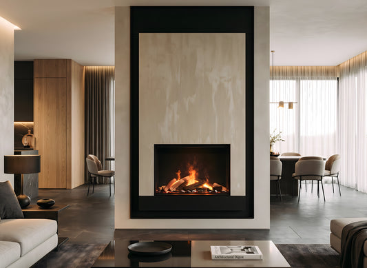 Dimplex e-MatriX 800/500 I Front ingebouwd in moderne woonkamer