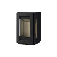 Hergom Glow hangend zwarte hangkachel met glazen deur