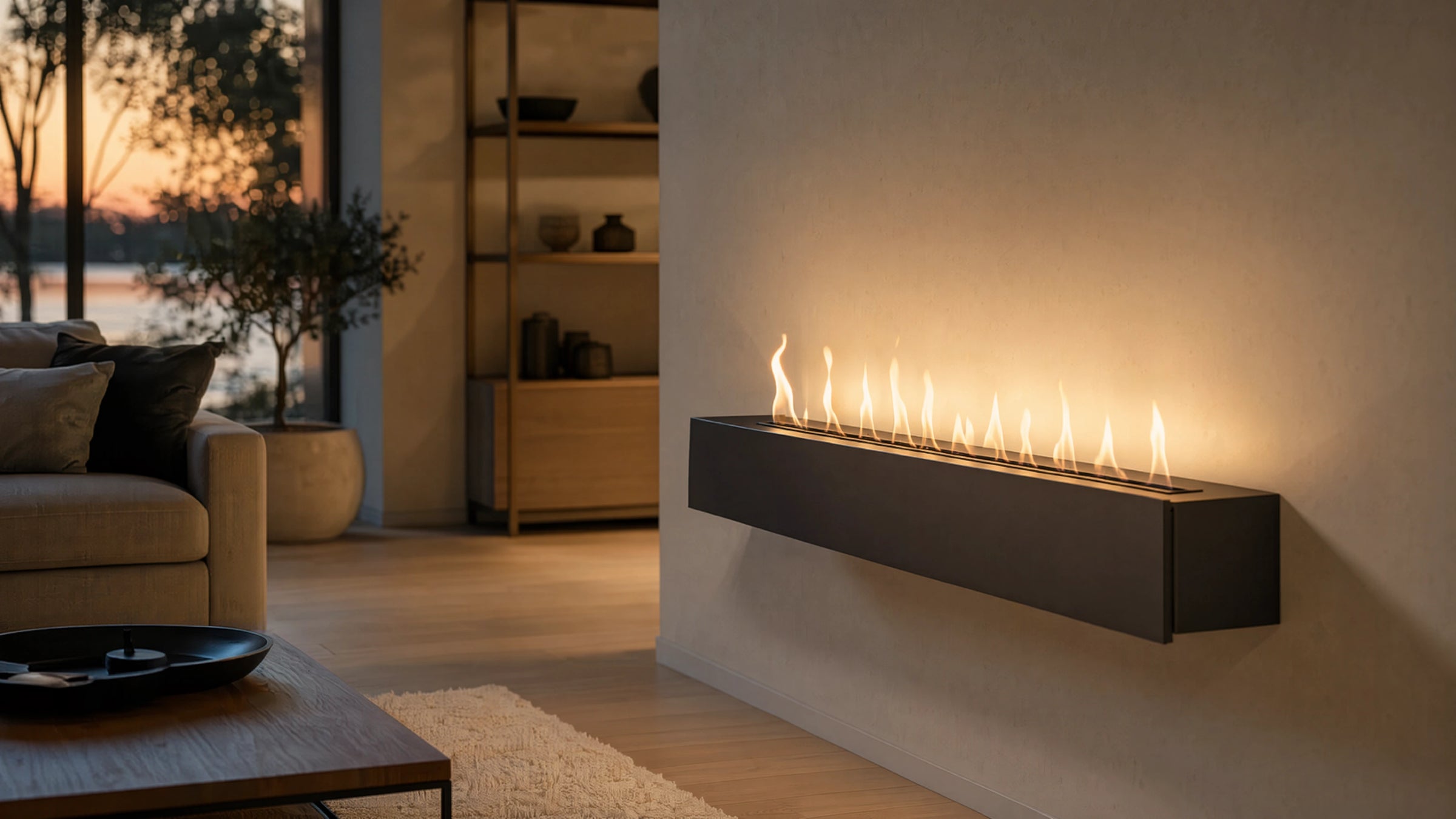 Hangende bio-ethanol haarden