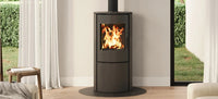 Nordic Fire Olaf kachel in moderne woonkamer met zichtbare vlammen