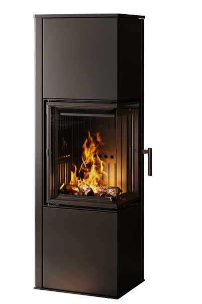 Nordic Fire Torsted zwarte haard met zichtbare vlammen