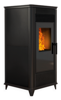 Nordic Fire HRV Torsby zwarte kachel met zichtbare vlammen
