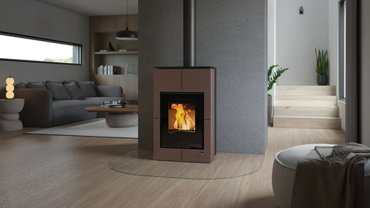 HS Flamingo Aquaflam Vario Saporo Air in moderne woonkamer met brandend vuur