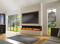 Charlton & Jenrick i-2200e Deep ingebouwd in moderne woonkamer met vlammen