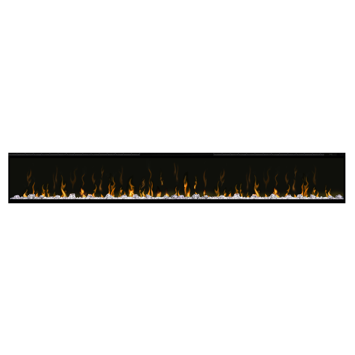Dimplex Ignite XL 100 inch in zwart met vlammen en glasstenen