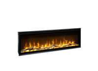 Dimplex Ignite Evolve 50 in zwarte inbouwhaard met vlammen en houtblokken