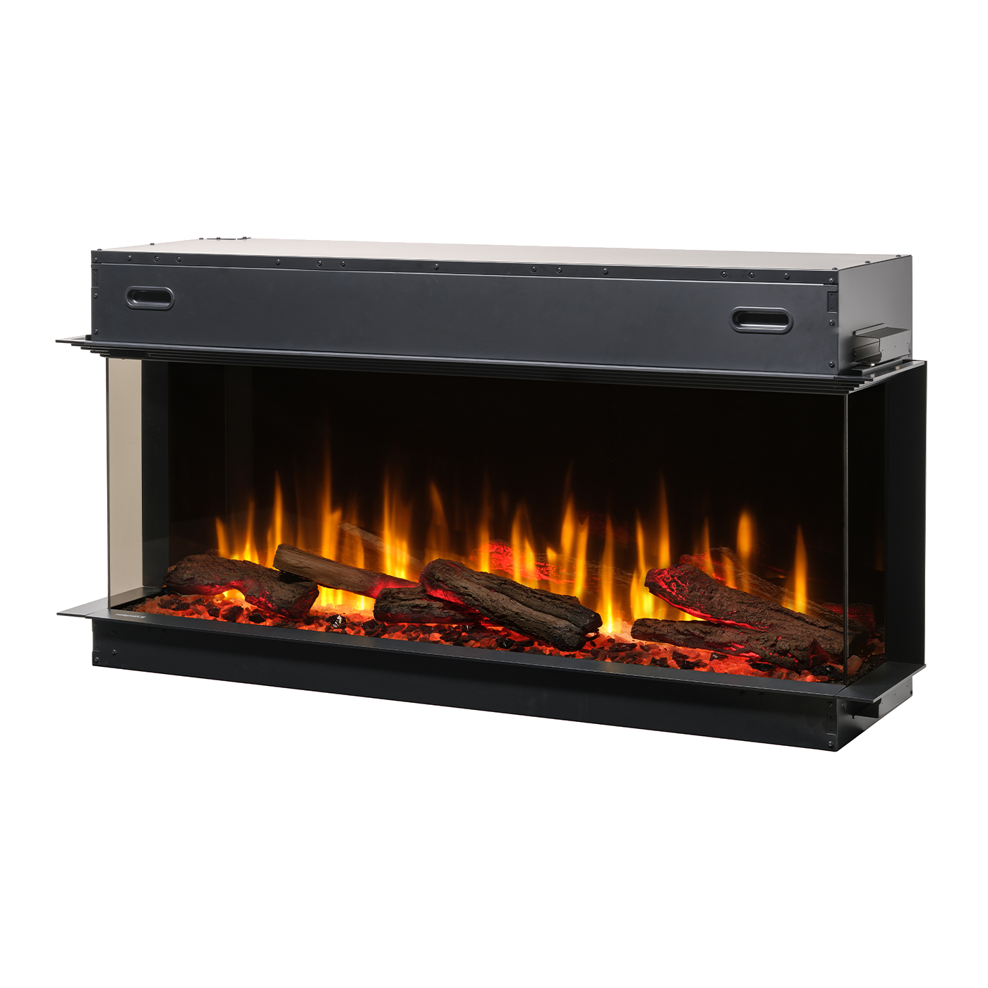 Dimplex Ignite Ultra 50 in zwart met vlammen en houtblokken