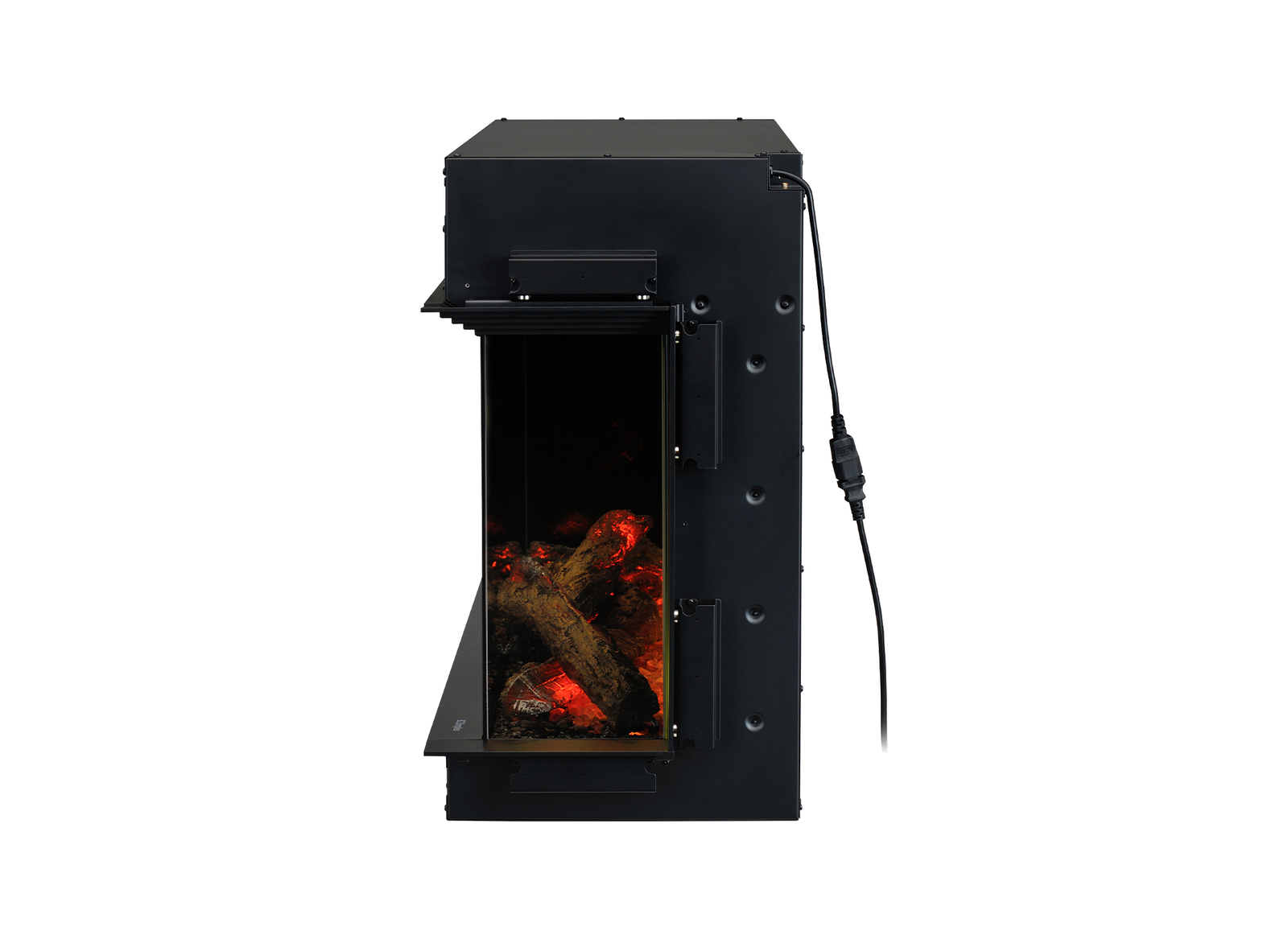 Dimplex Ignite Ultra 40 elektrische haard met houtblokken op witte achtergrond